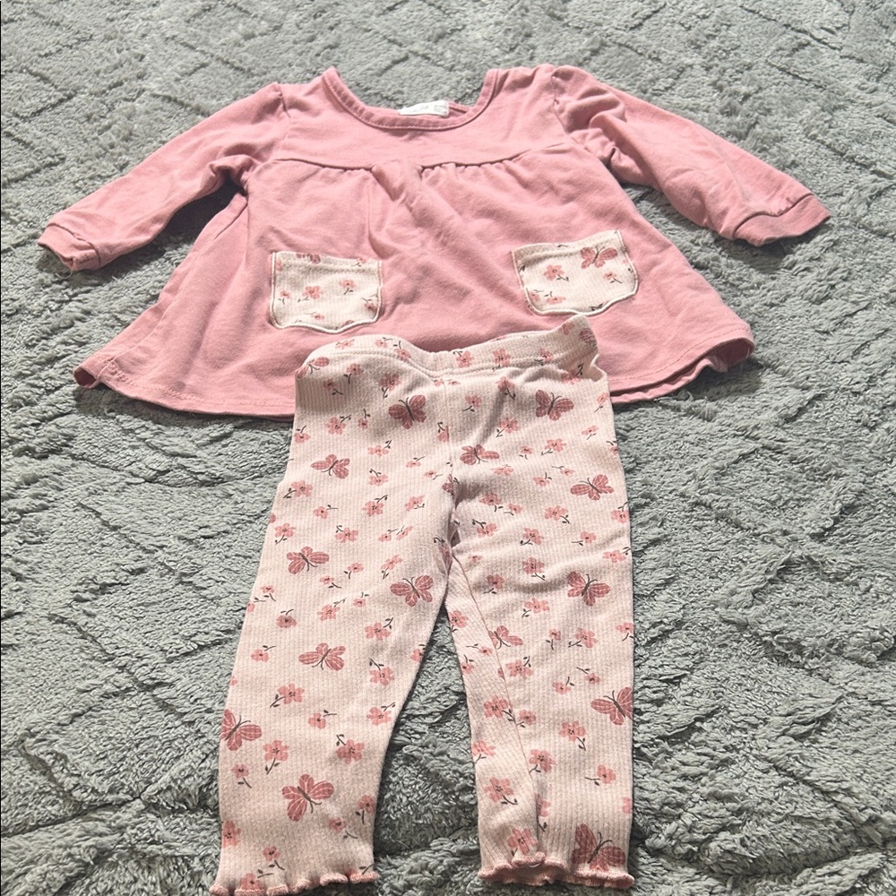 Rene Rofe Pink Flowers and Butterflies Outfit